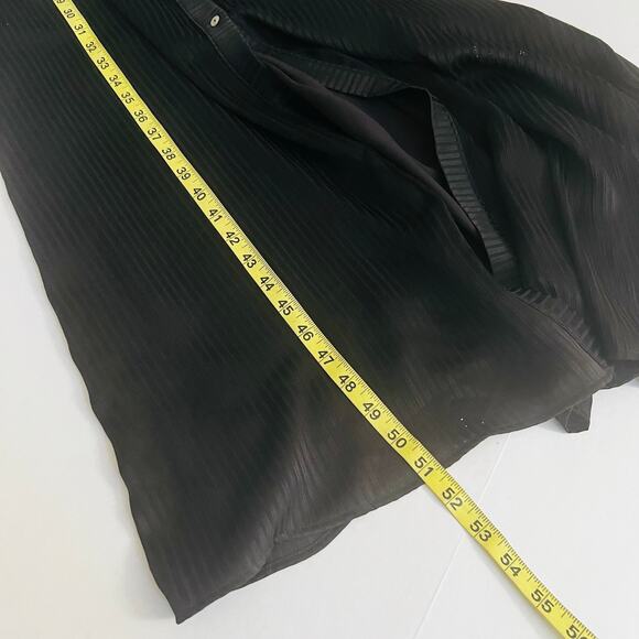 Zara Striped Button Front Ling Sleeve Shirt Dress Size XL Black - Picture 8 of 9